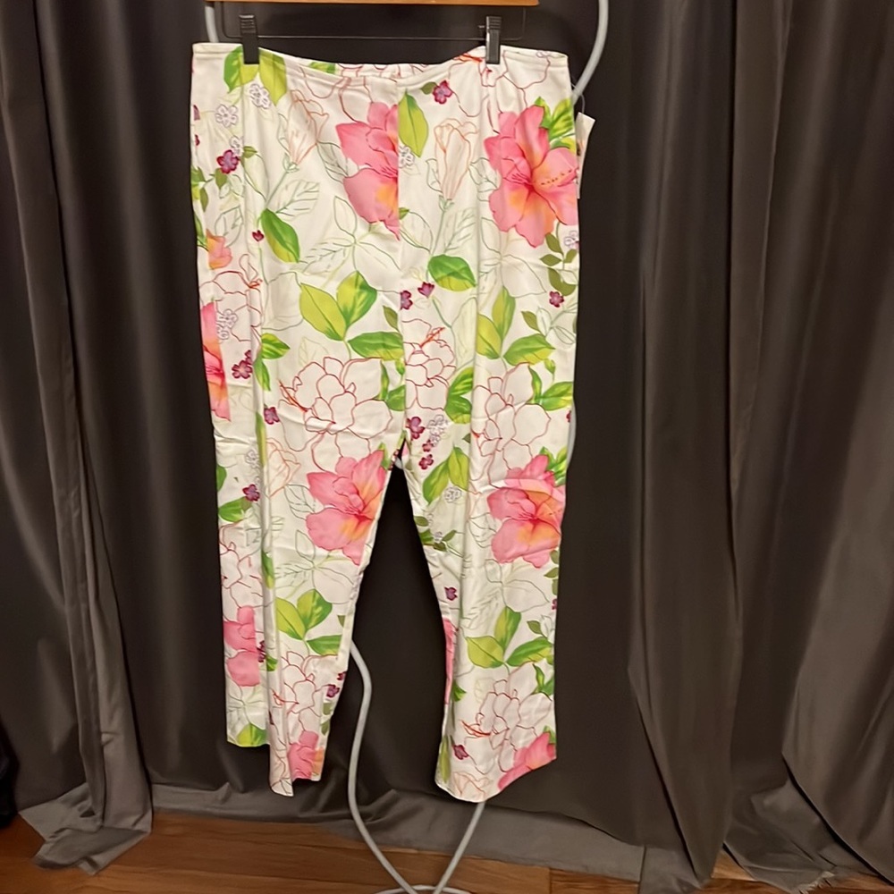 Pants top set floral ankle length tropical print never worn - Picture 5 of 10